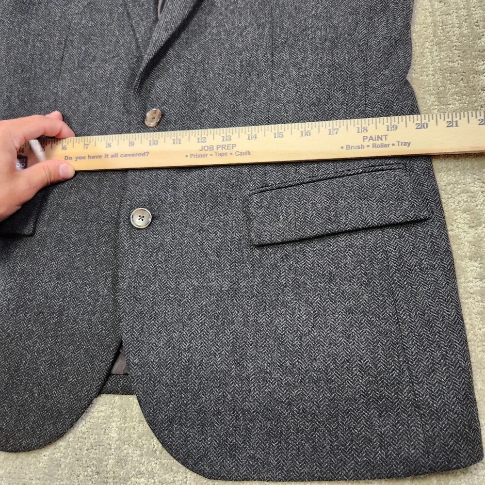 J Crew Blazer Men 42R Herringbone Tweed Lightweight Thompson *READ Wool Blend